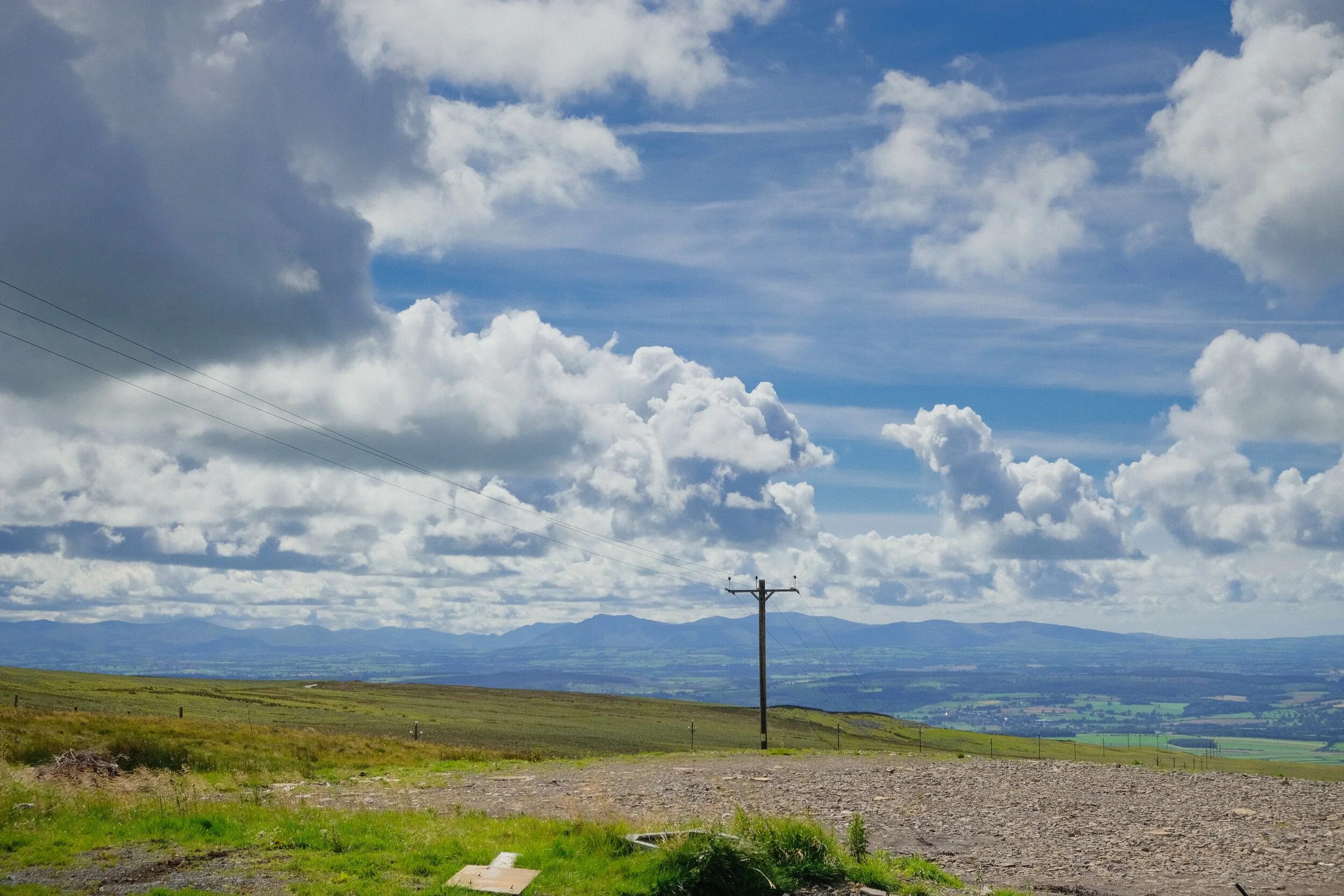  On the way back home, we stopped at the summit of Hartside Pass (1,903 ft) for a bite to eat and to enjoy the massive views back towards the Lakeland Fells. 