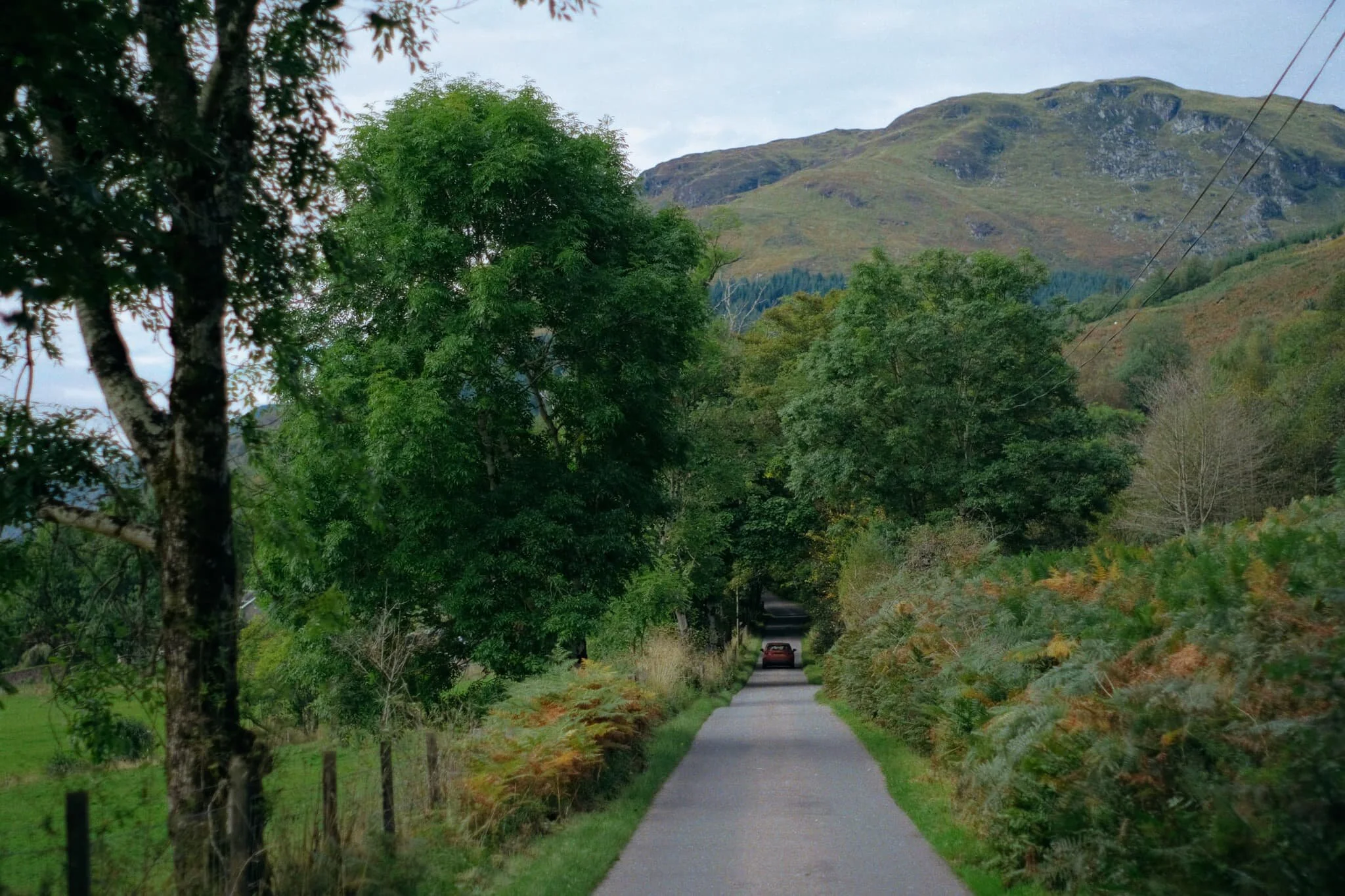  After popping out of the woods of  Gleann Crotha  we were confronted with one of many peaks in the valley. This one is  Stob Caol , at 734 m/2,408 ft. 