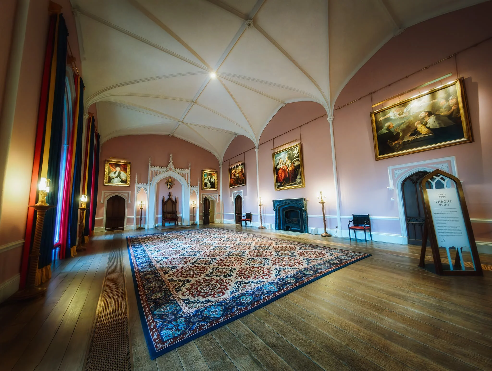  The Throne Room of Auckland Palace. The bishop of Durham held a unique position of power after the Norman Conquest of 1066.  His loyalty to the English king allowed him to function as a virtually autonomous ruler,  with the authority to raise armies, mint coins, and levy taxes. This autonomy came with the responsibility of safeguarding England&rsquo;s northern border against Scotland. In essence, the bishop of Durham became a 