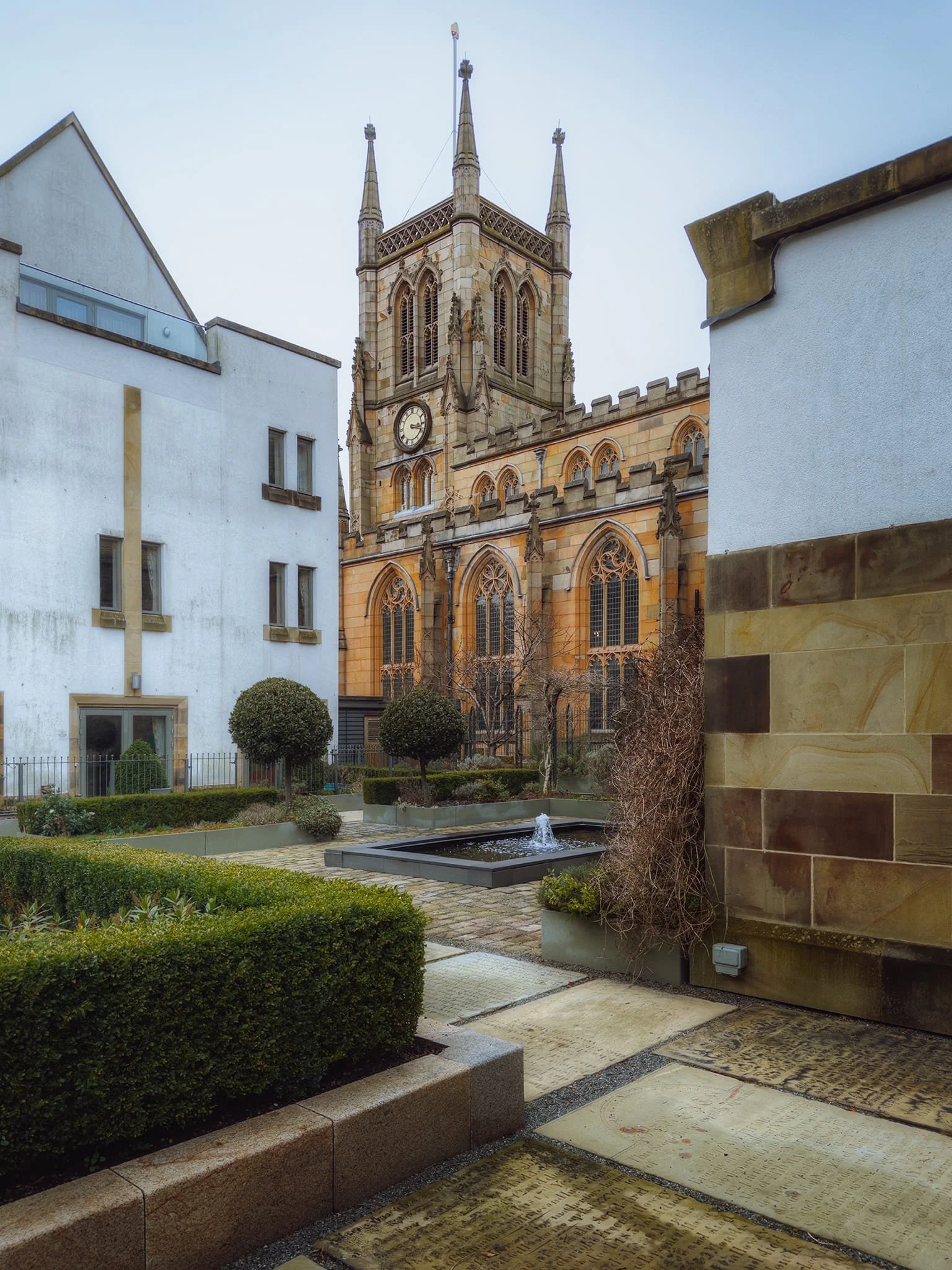  The Cloister Garth in the grounds of the cathedral, where new accommodation for staff and scholars has been built.  