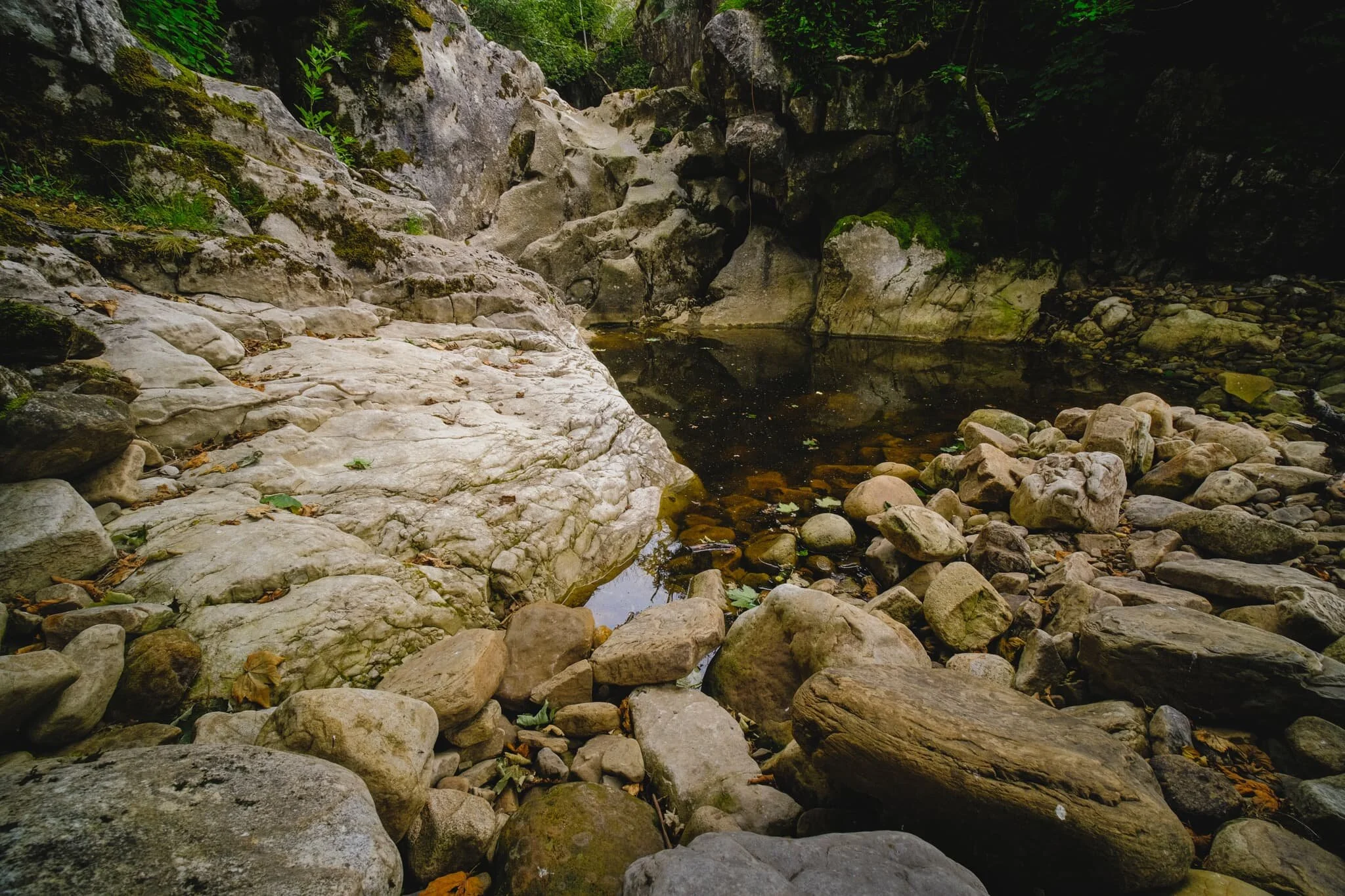  A stagnant pool is all that remains of this extinct waterfall. 