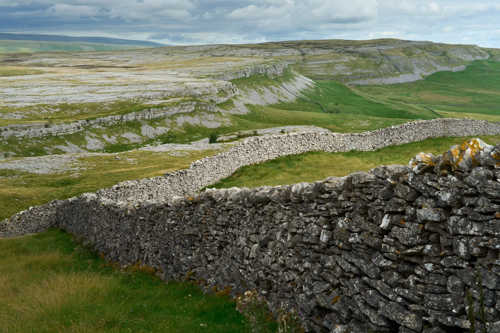  Long time readers of this blog will know I am sucker for a nice drystone wall composition, and this is no different, leading the eye towards the epic Moughton Scar at the head of Crummackdale. 
