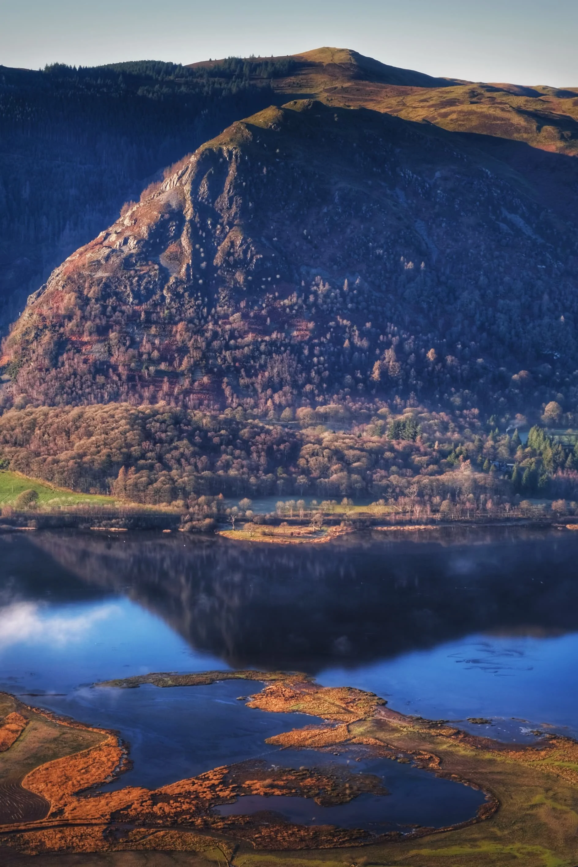  With my 55mm attached I tried for some focused compositions of some of the nearby fells from Dodd summit. The wooded fell here is Barf (yes, that&rsquo;s right). 
