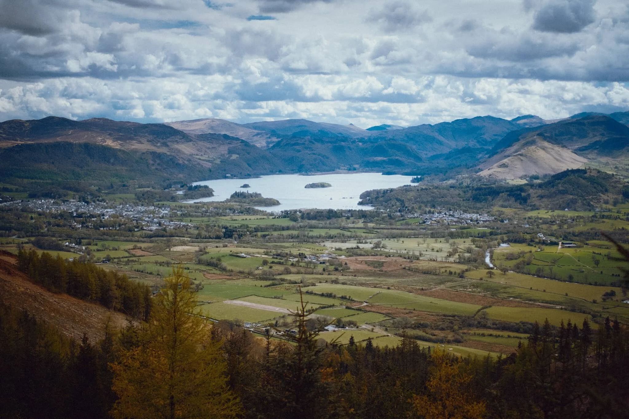  Our first glimpse of the views that Dodd offers. And we weren&rsquo;t even at the top yet! Absolutely immaculate. Showing Derwentwater and its fells, with the bonny town of Keswick to left. 