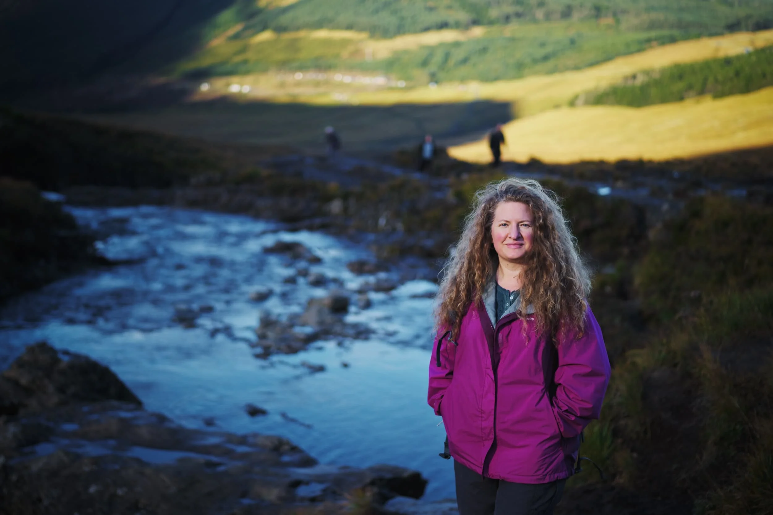  My lovely Lisabet, on our way back down the valley. 