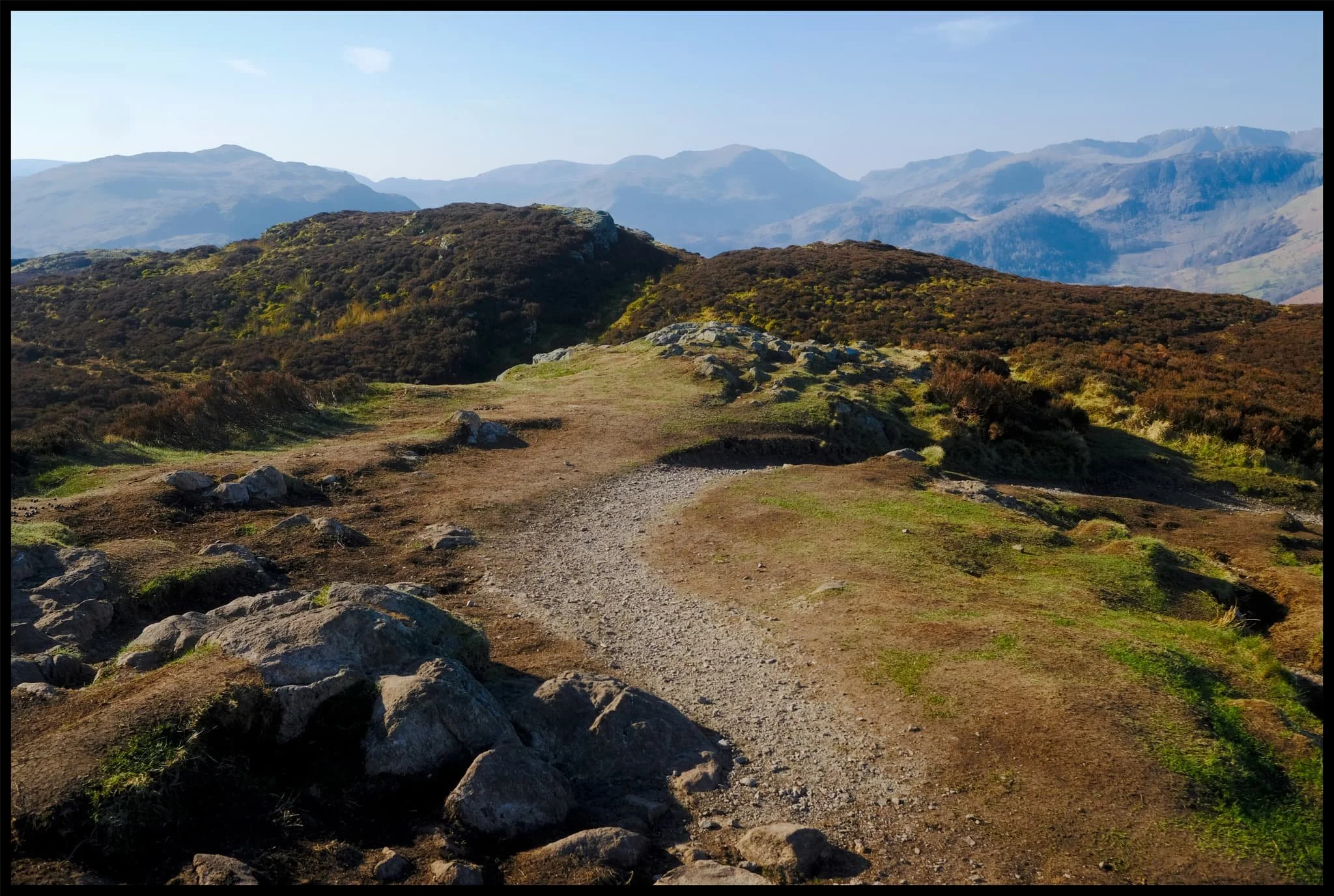  Aaaaaand summit! The summit of Gowbarrow Fell is known as Airy Crag, appropriately named, and reaches 481 m (1,578 ft) above sea level. The views here are all-encompassing, especially look southwest towards the Helvellyn fells. 
