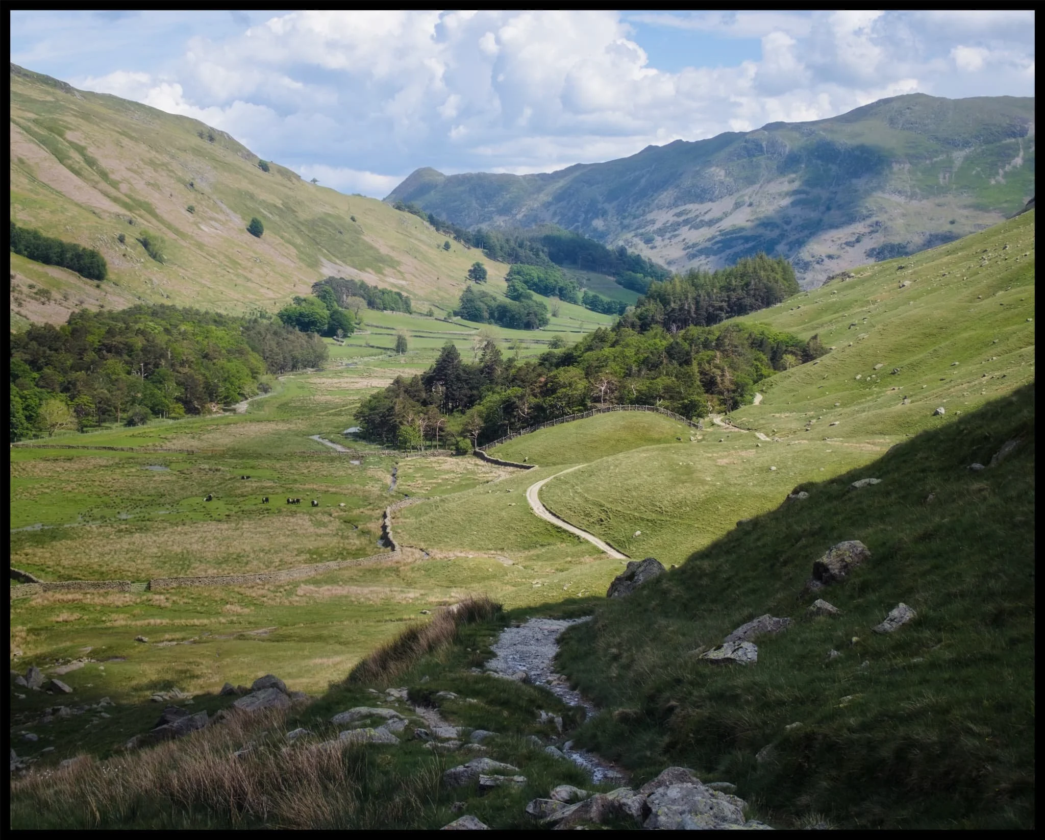 Looking back at our progress, down the length of Grisedale back towards Place Fell. 