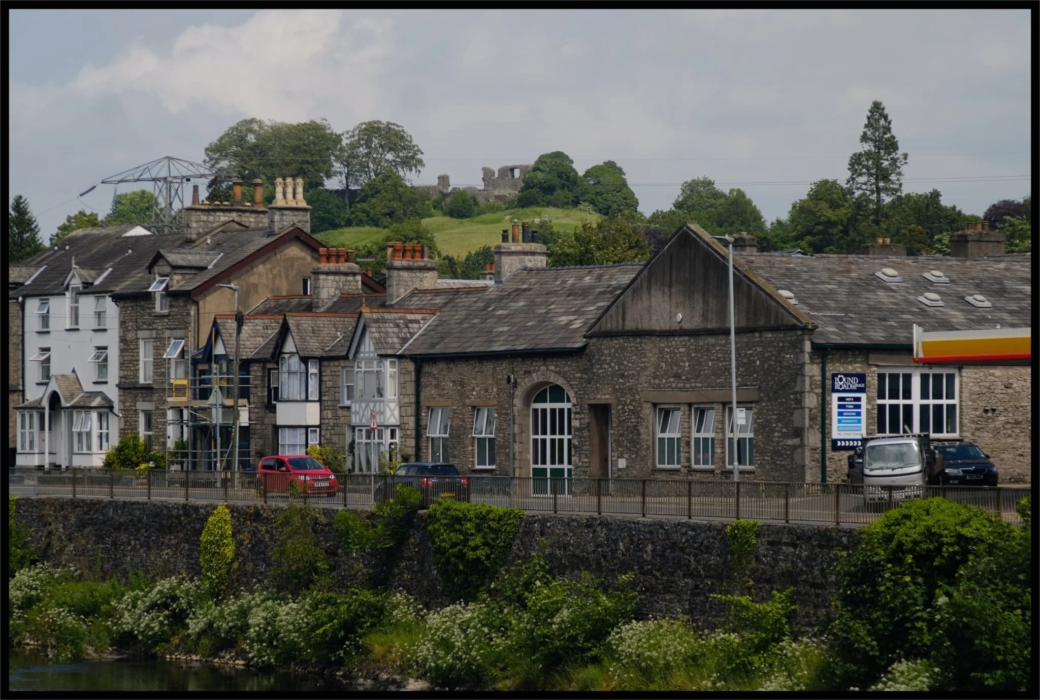  The ruins of Kendal Castle sitting above Lound Road. 