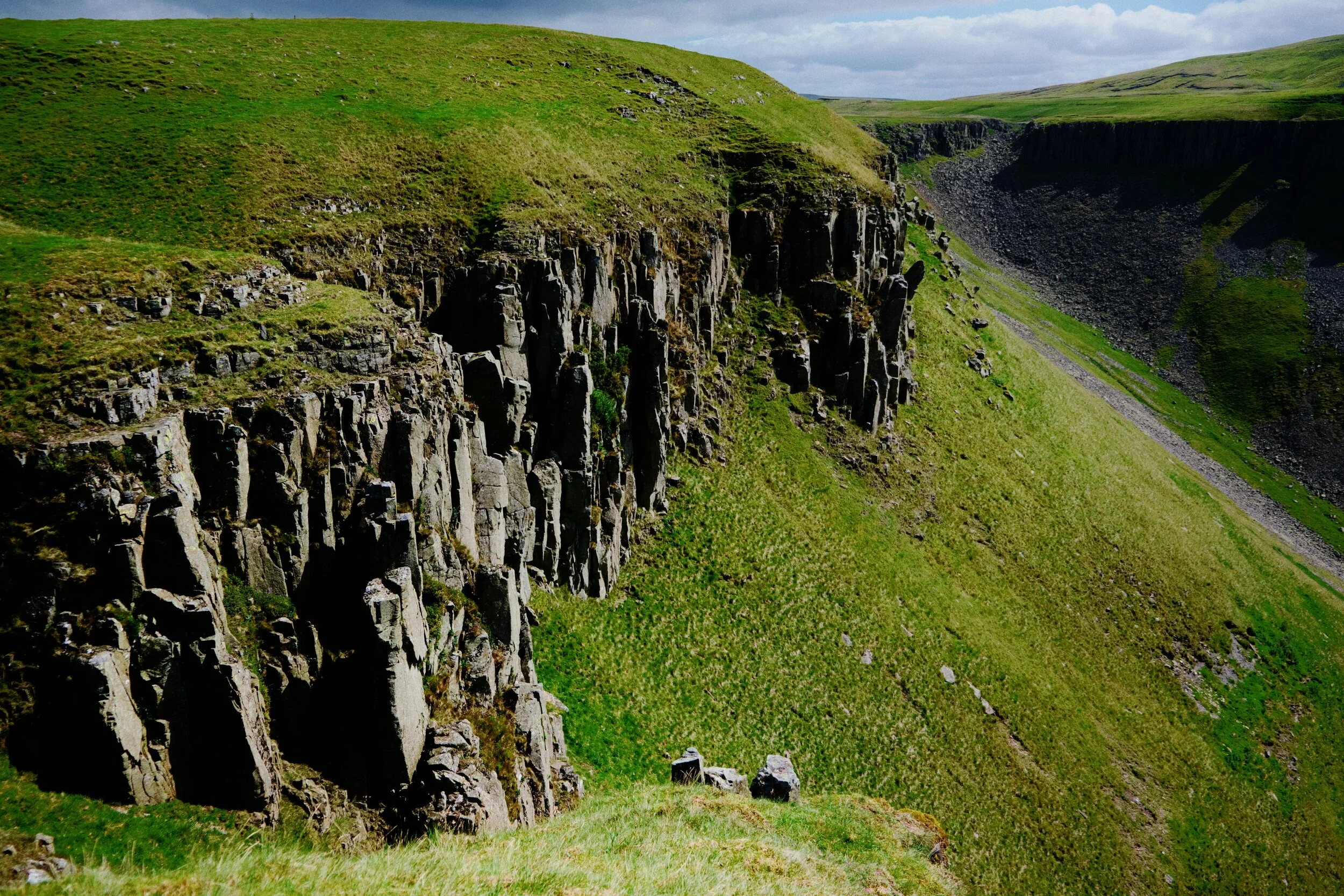  As we approach the head of High Cup Nick our shooting frequency increases as the views get more and more epic. Here&rsquo;s some of the Whin Sill cliffs on High Cup Nick&rsquo;s northwestern flank. 
