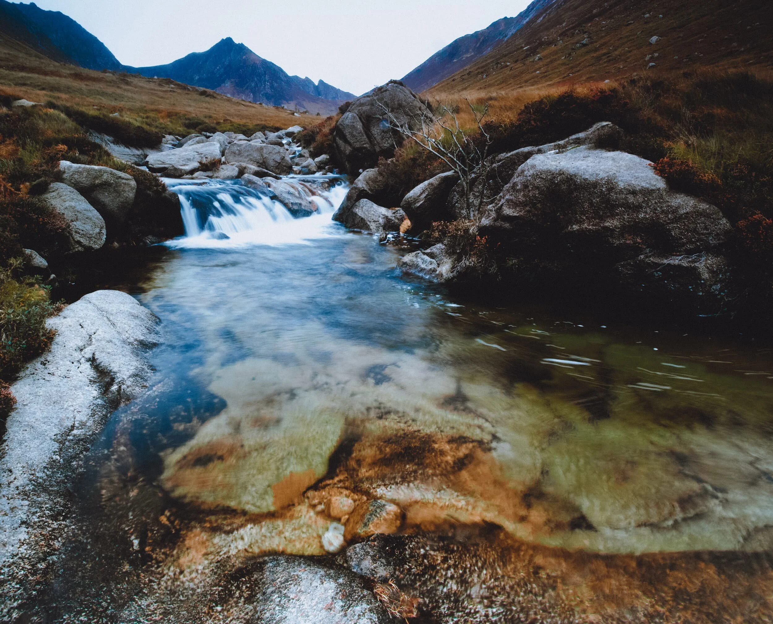  Another attempt at a composition featuring  Cir Mhòr  and some of the gorgeous cascades and pools of Glenrosa Water. 