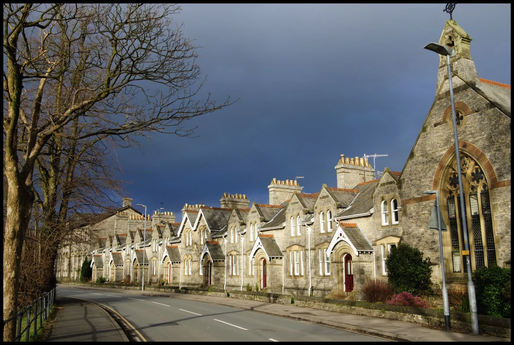  The Almshouses on Aynam Road, originally built in the 19th century and named the &ldquo;Sleddall Victoria Jubilee Alms Houses&rdquo;. 