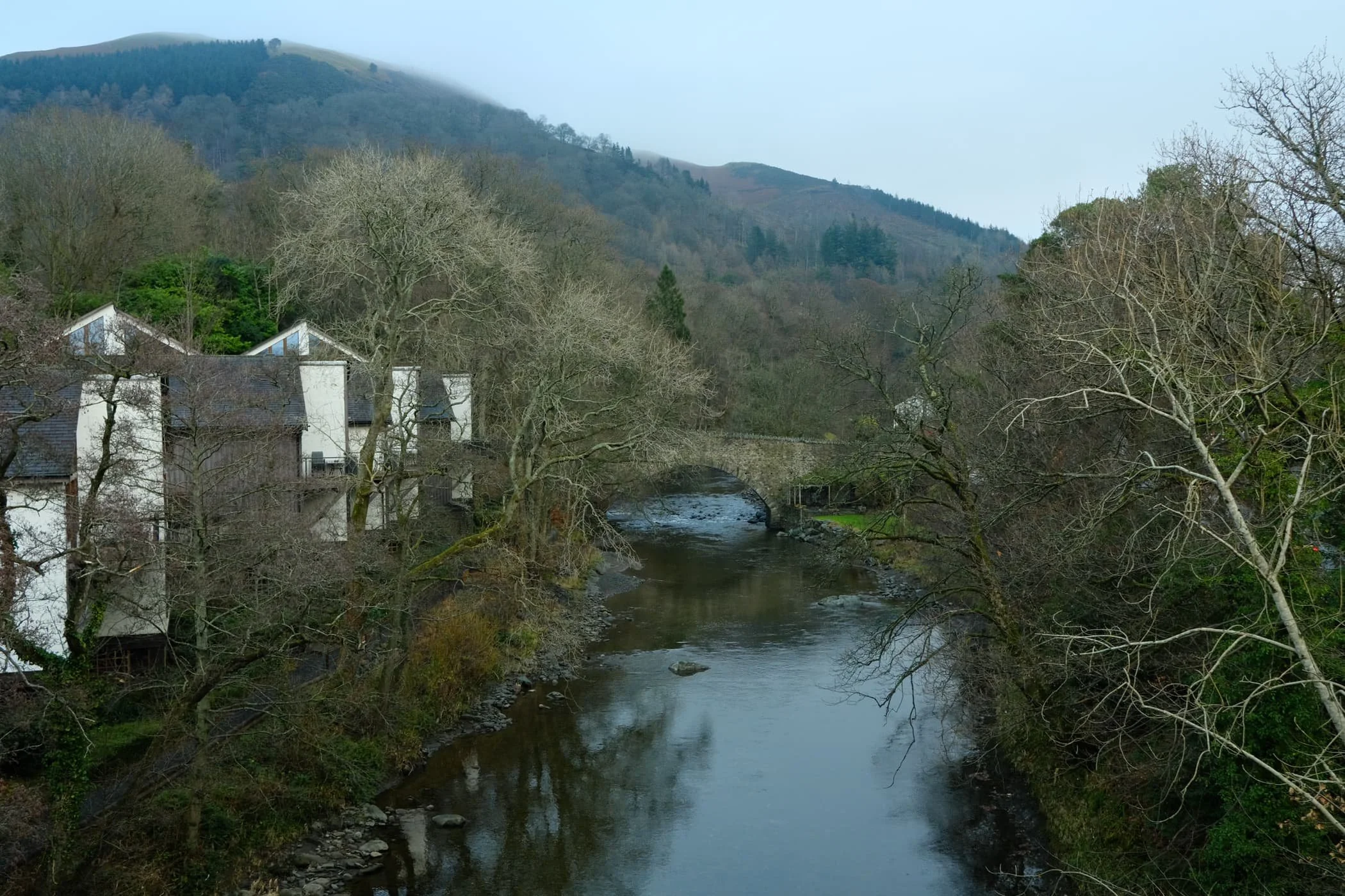  It wasn&rsquo;t long before the trail started offering some lovely views along the River Greta towards the fells above Keswick. The main fell pictured here is a favourite of ours, Latrigg. 