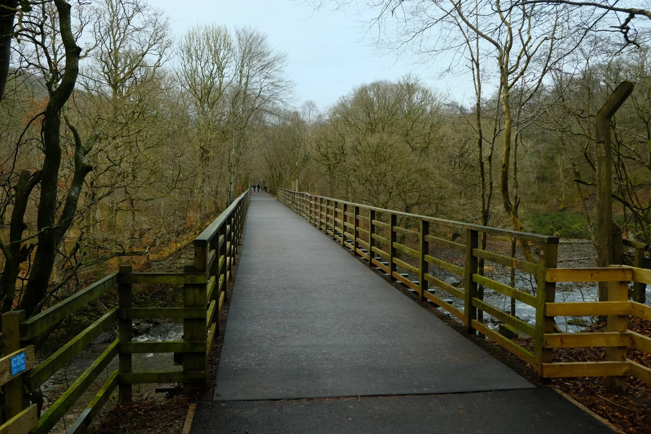  One of many of the newer bridges that criss-cross the winding River Greta. 