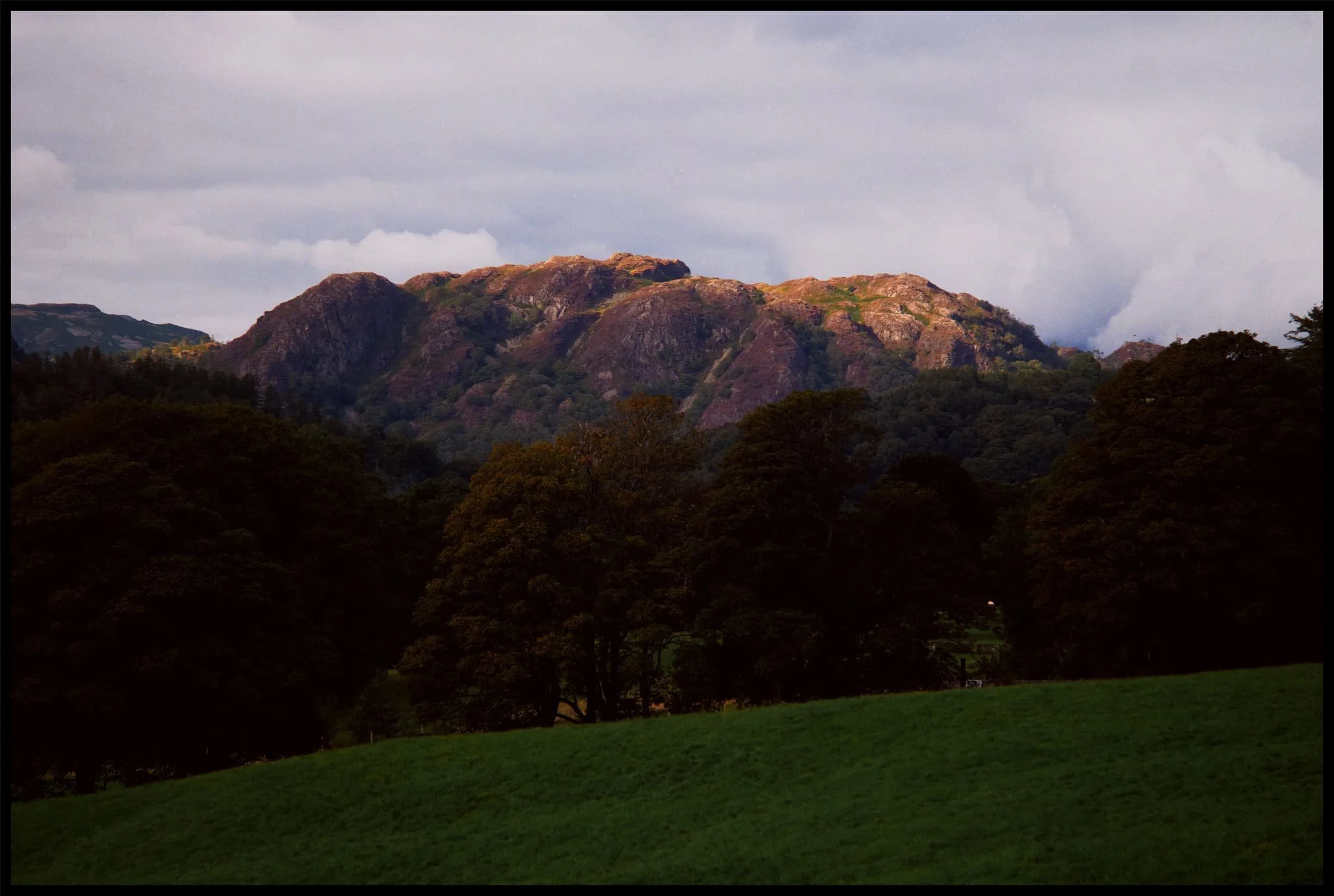  The Yewdale fells catch some of the reappearing late afternoon light as we head back to Brantwood.  