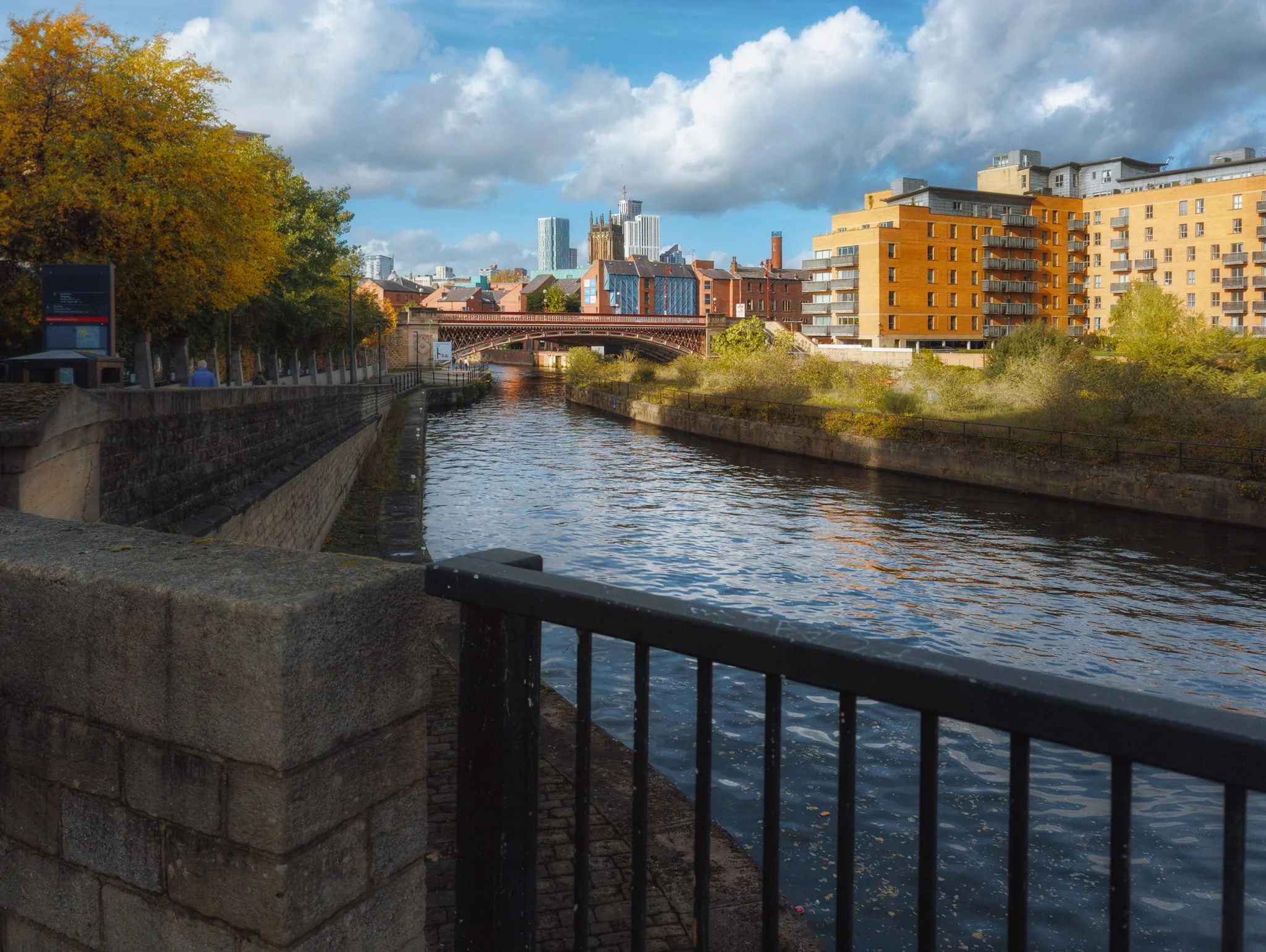  We also enjoyed exploring the scenes along the River Aire, including this skyline of Leeds with the Crown Point Bridge, an 1842 construction. 