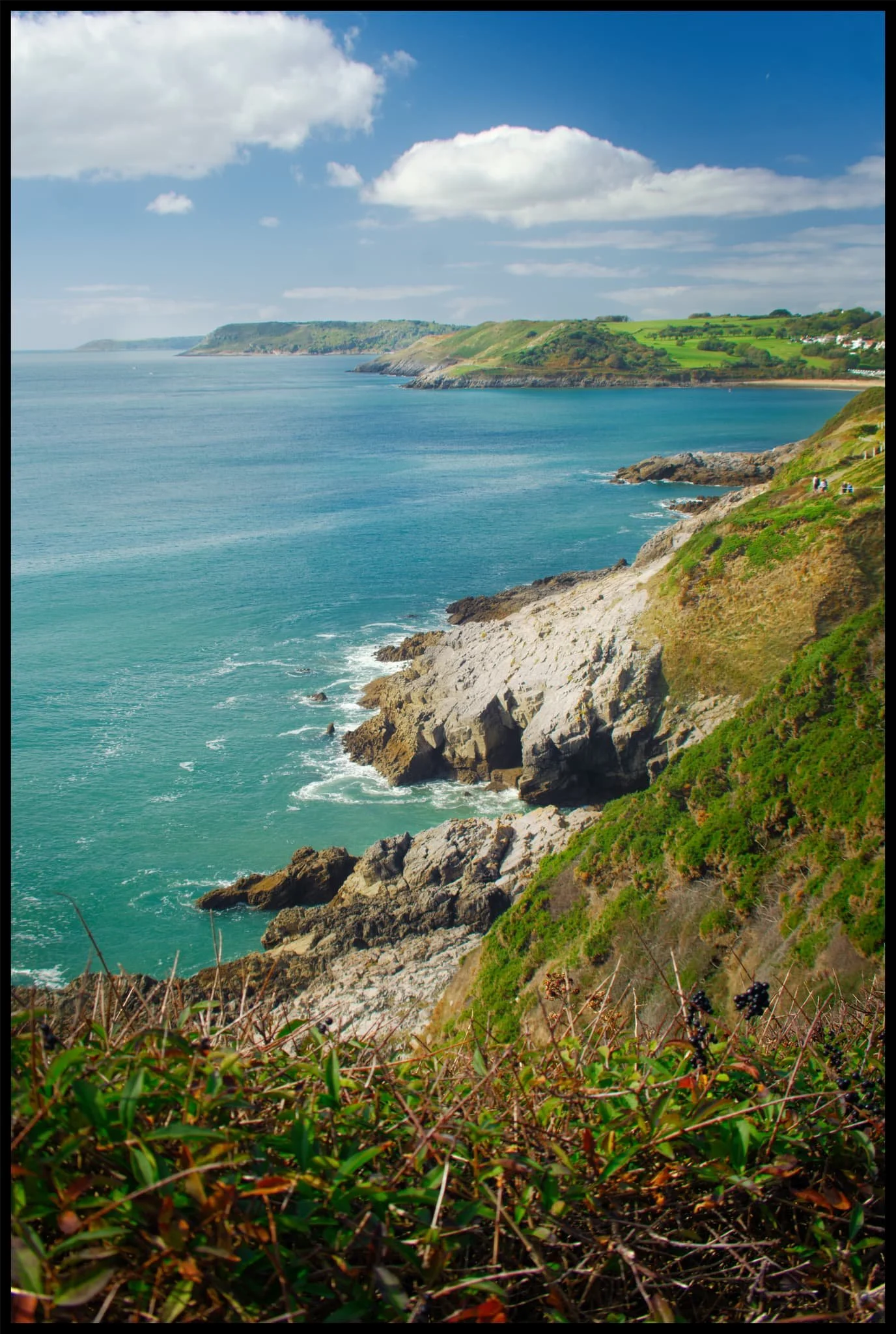  At Rams Tor, looking into the distance at Snaple Point, Whiteshell Point, Pwlldu Head, and Oxwich Point. 