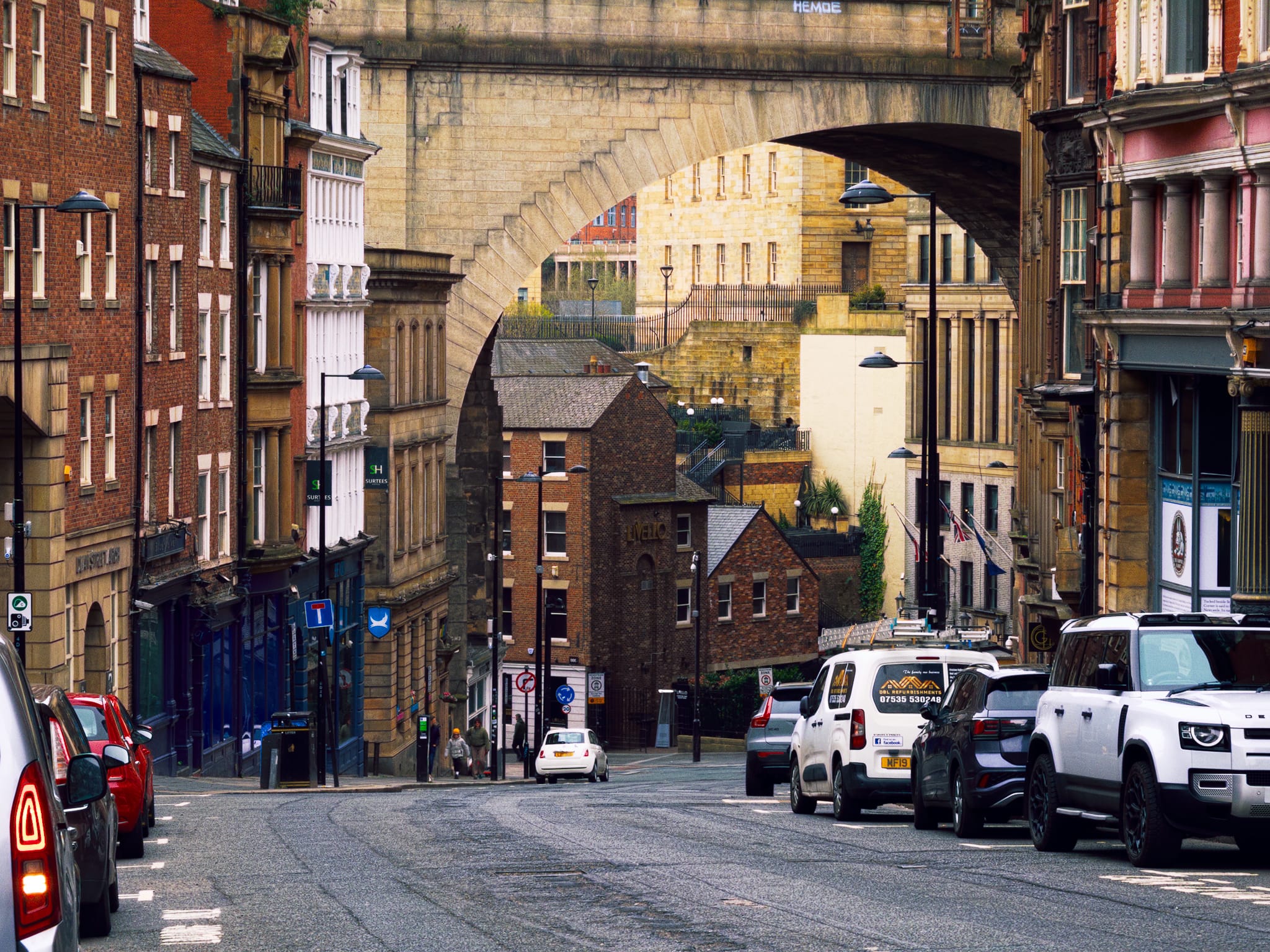 Something that blew my little mind, that I never paid attention to a decade earlier, was the scale of some of the road and railway bridges that criss-crossed the city. This is Dean Street showing the Dean Street Arch, a massive Victorian railway viaduct that towers over the road.