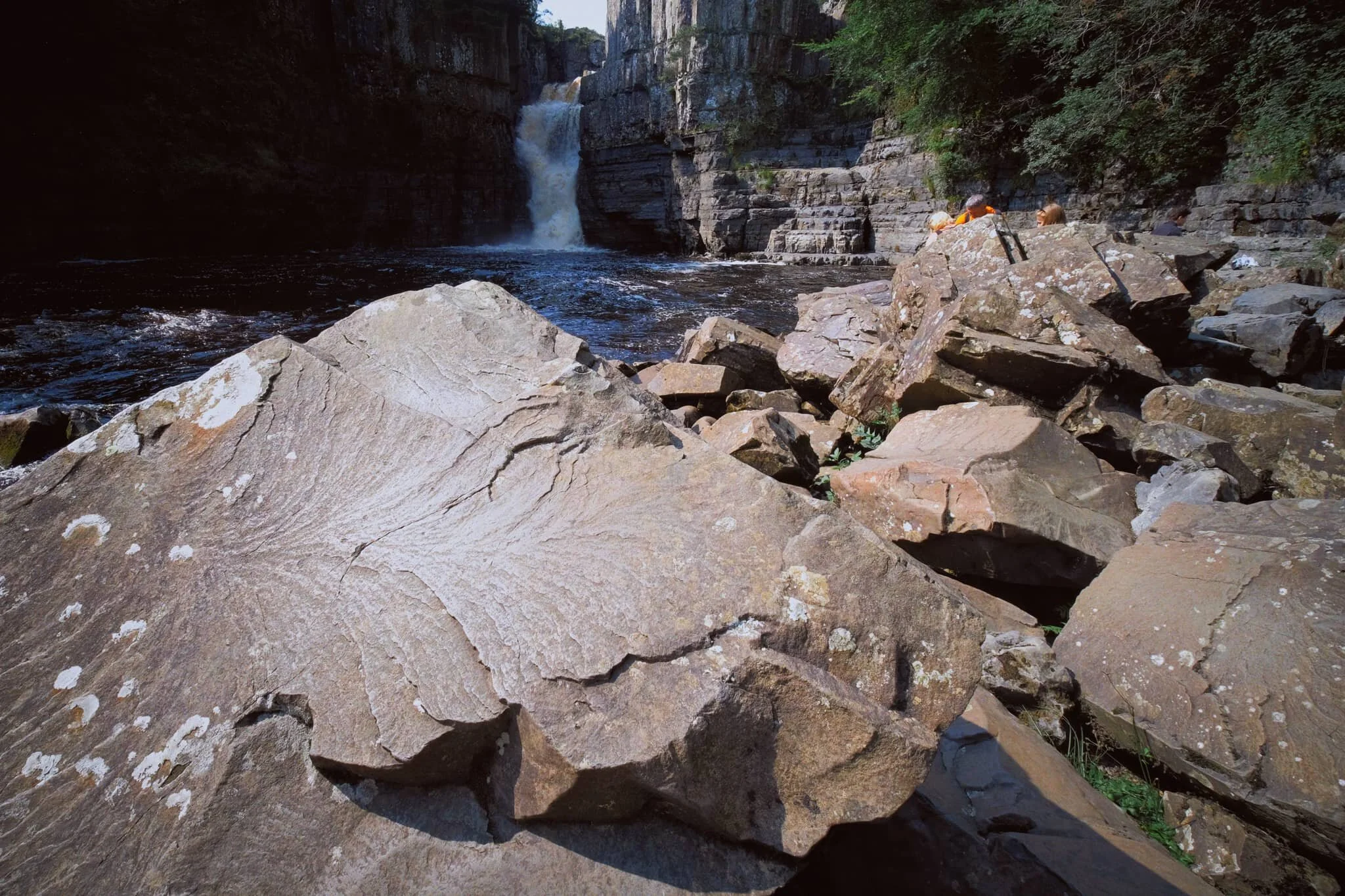 After thousands and thousands of years, as the waterfall carves its way back up the River Tees, it&rsquo;s left behind boulder with fascinating shapes and textures. 