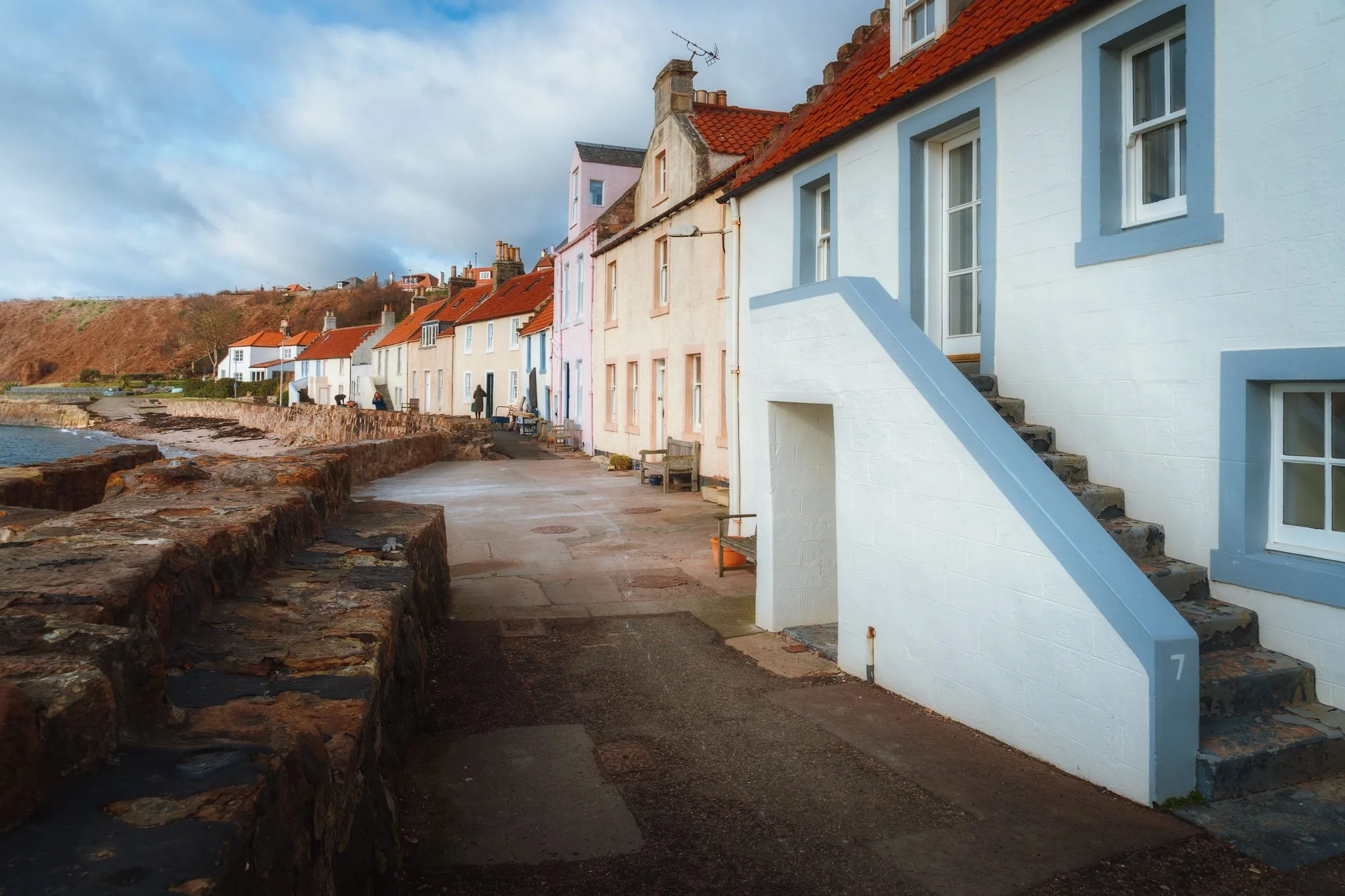  A row of beautiful fishing cottages right by the water at Pittenweem. The name of the village might seem weird. The &ldquo;Pit-&rdquo; comes from the Pictish  pett  meaning &lsquo;place, portion of land&rsquo;, and 