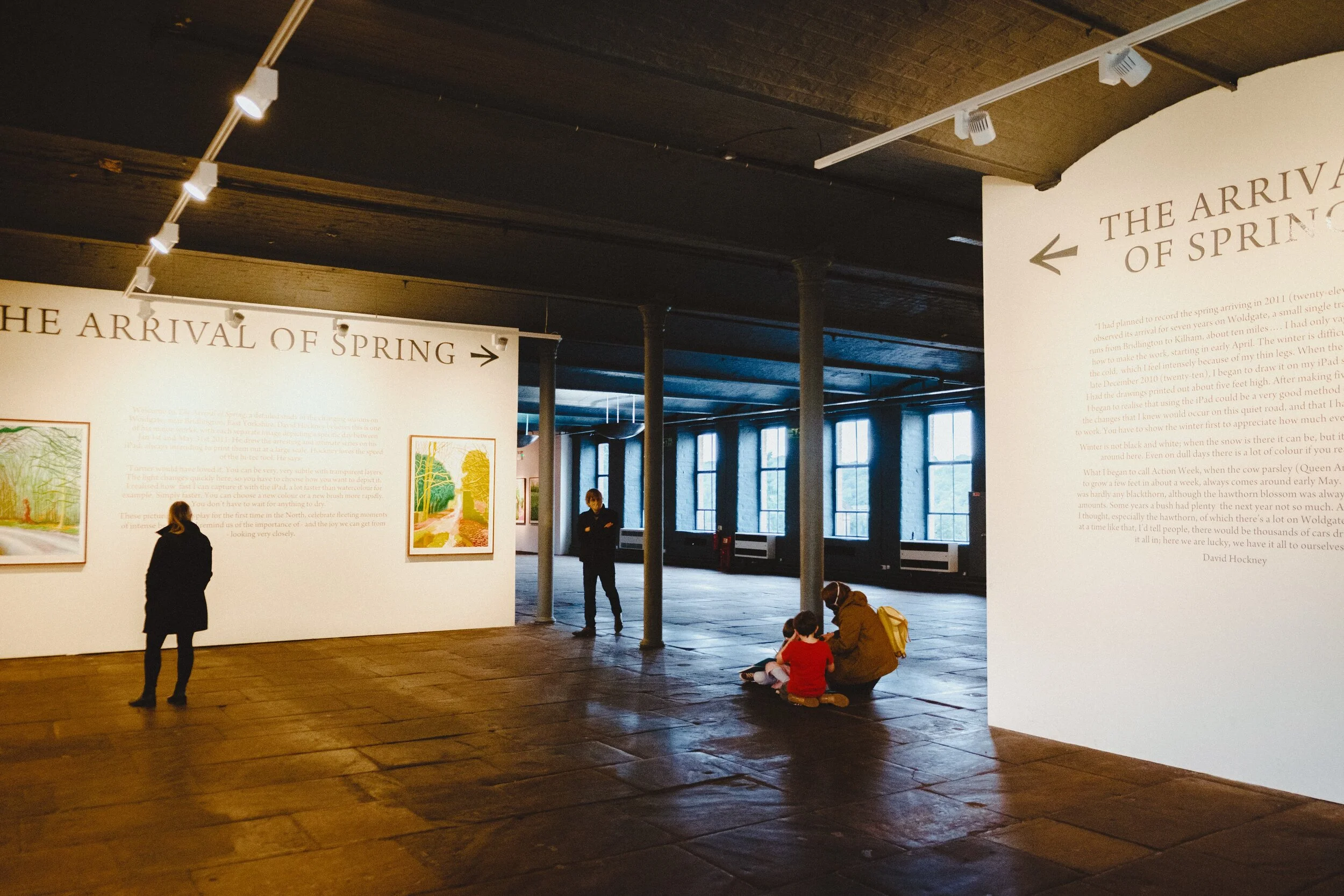  The current exhibition by David Hockney:  &ldquo;The Arrival of Spring&rdquo; . It comprises of a huge oil painting as well as 51 other drawings he made on his iPad. Featuring bold colours and simple shapes that are characteristic of Hockney&rsquo;s style. 