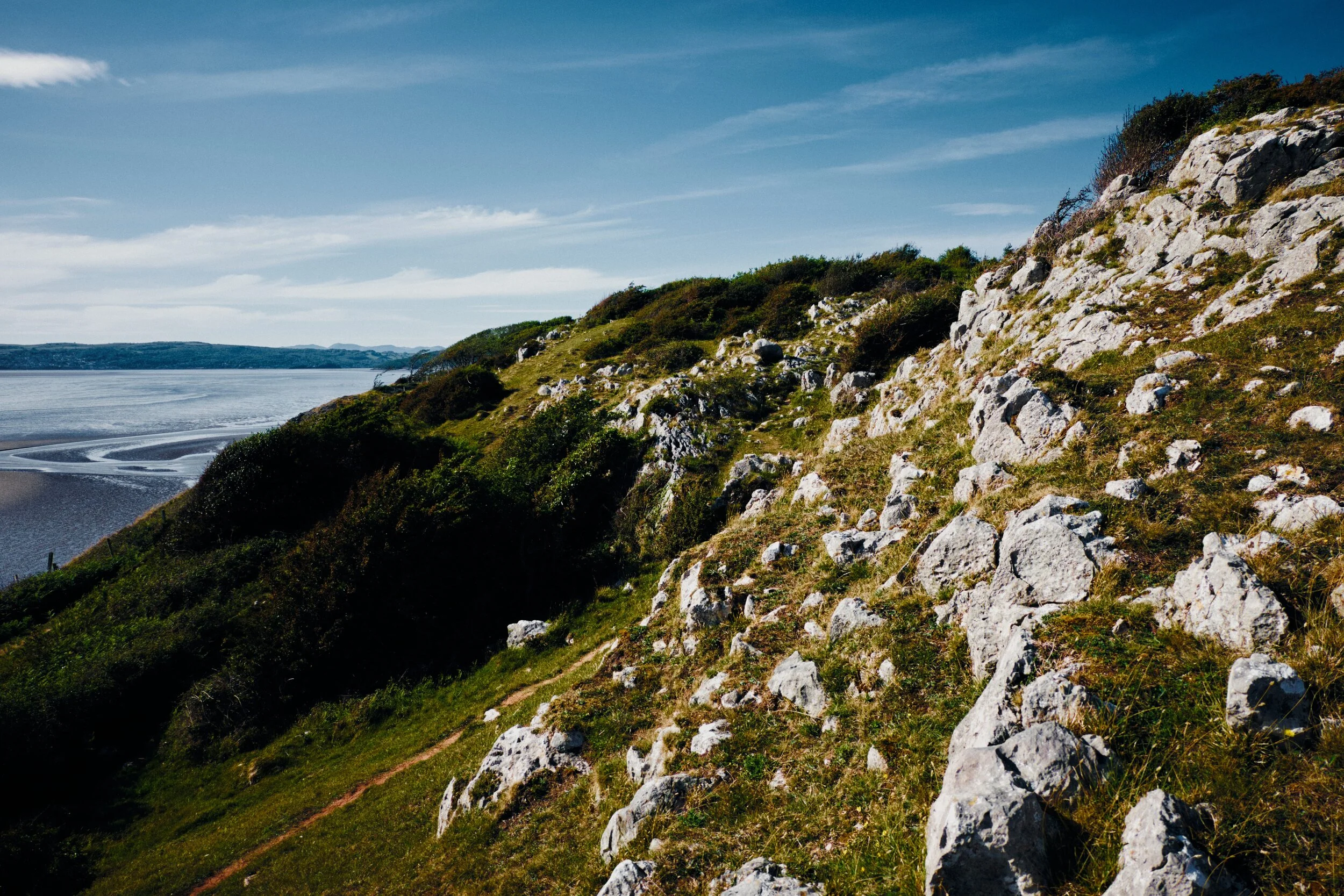  Up on the limestone crags of Jack Scout. 