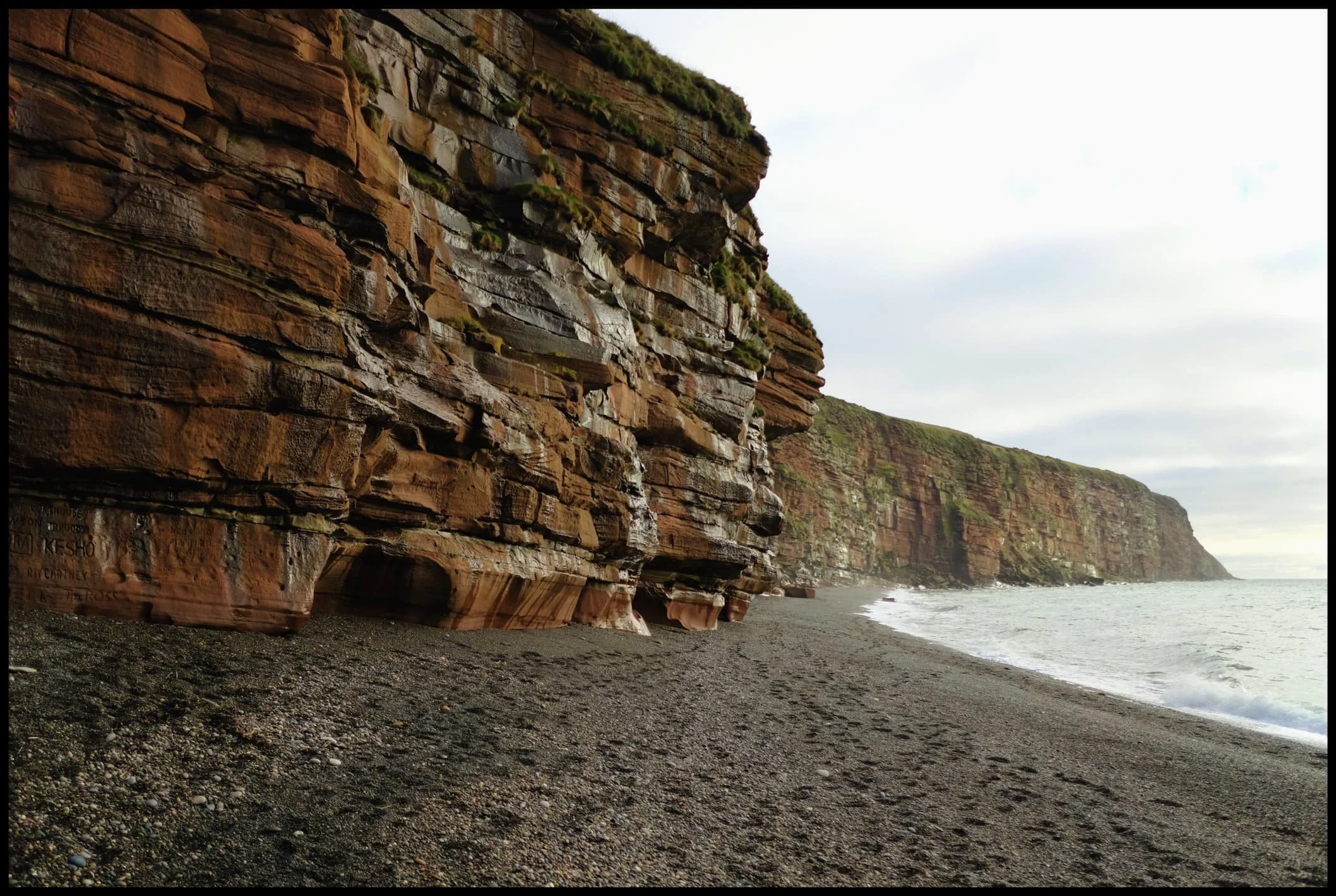  Our preservation paid off.  This  is Fleswick Bay and her incredible cliffs. 