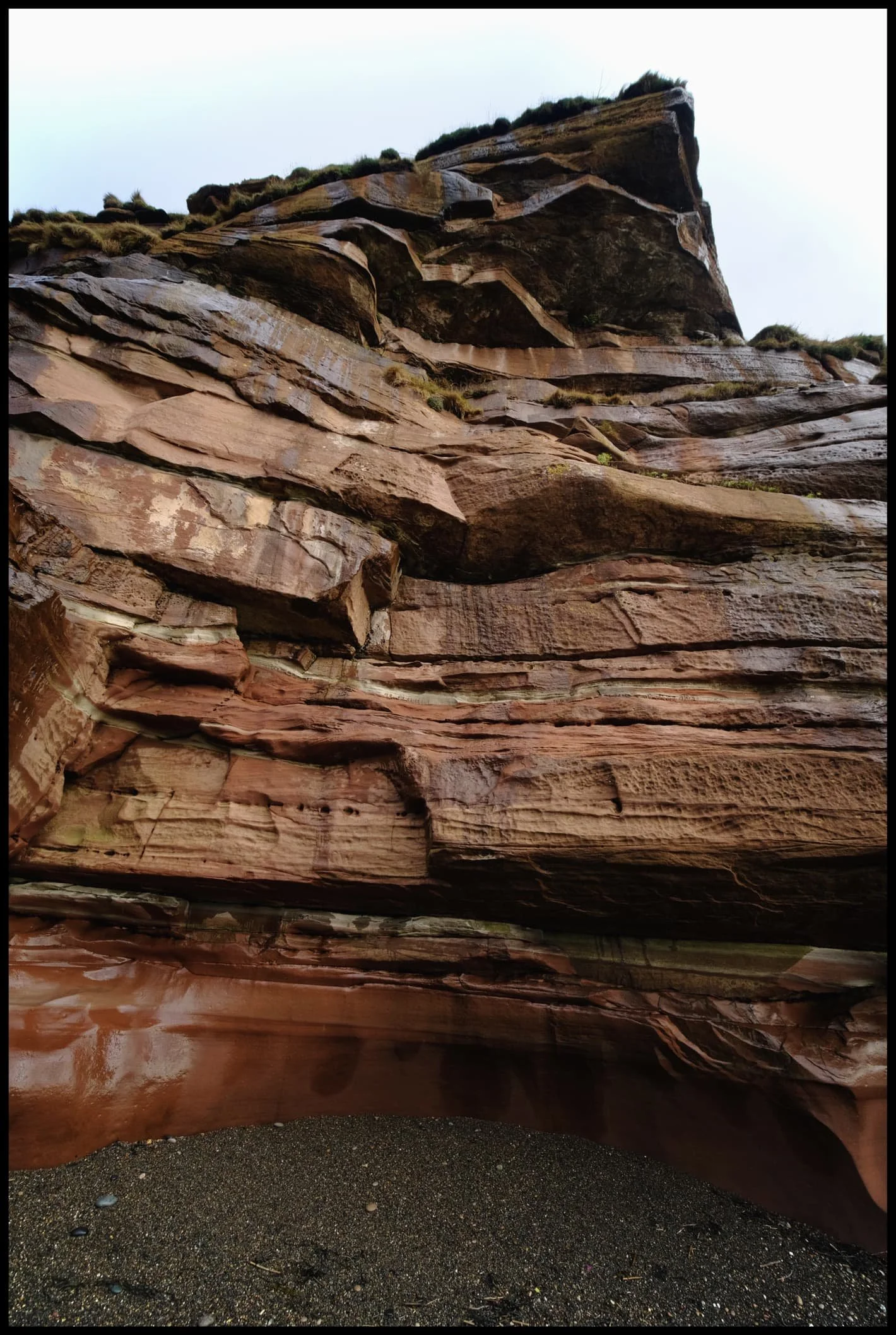  It was time to fit my ultra-wide 9mm lens on to nab some expansive compositions of Fleswick Bay&rsquo;s strange cliff textures. 