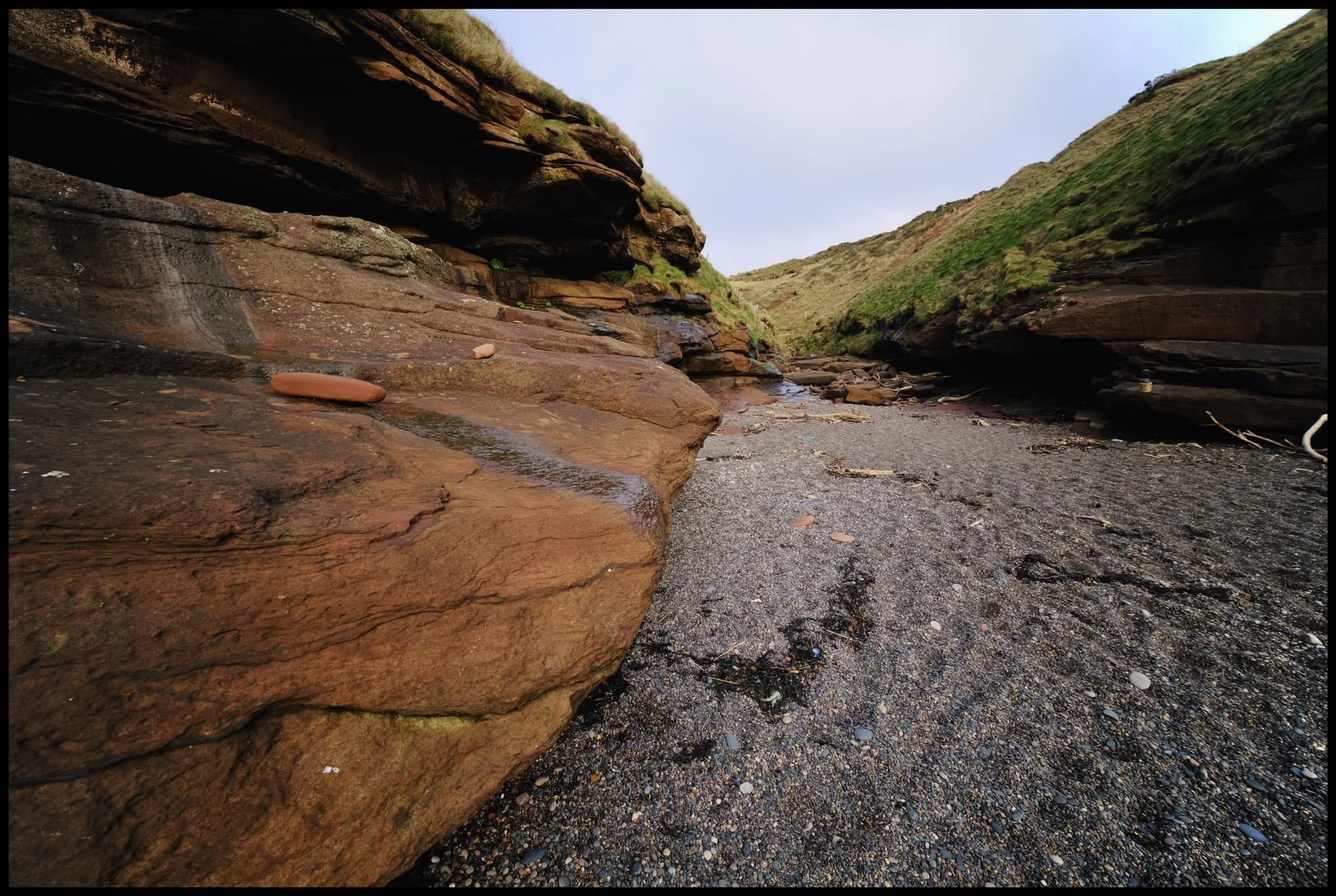  This is the deep gill that flows out into Fleswick Bay. 