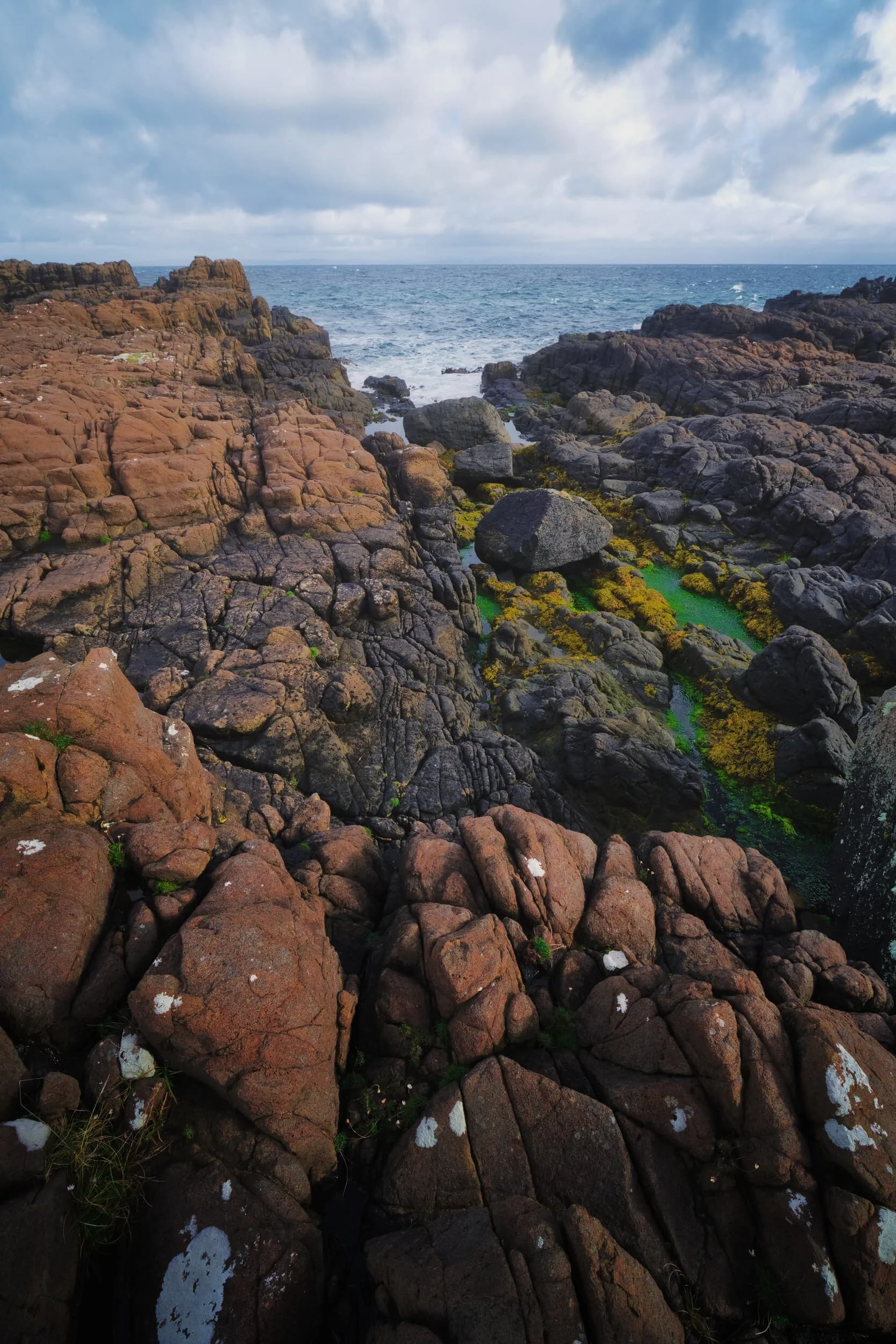  At  Breun Phort,  east of the Staffin Slipway, a raised bed of clints and grikes offer seemingly limitless compositions for my wide angle lens to devour. 
