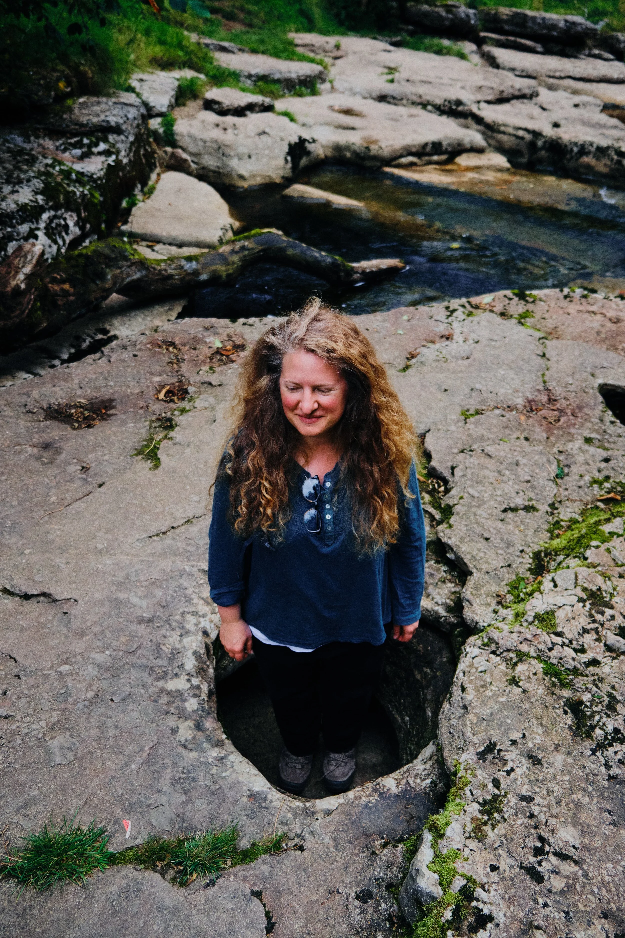  My lovely Lisabet found a sizeable hole in the one of the rocks, and I couldn&rsquo;t resist a photo! 