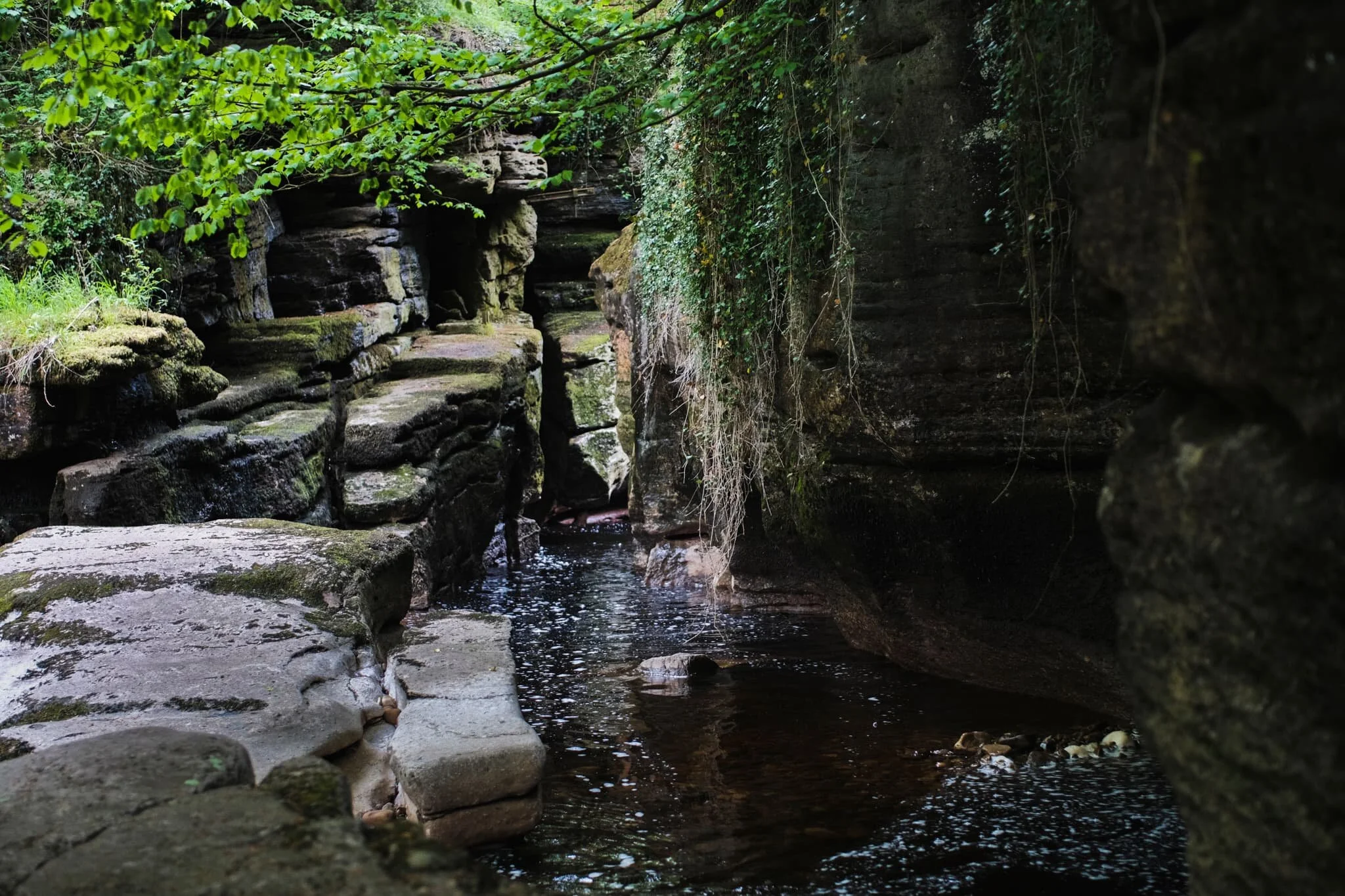  On this day, this was close as we could get to the Devil&rsquo;s Grinding Mill, the main drop of the River Eden. Nevertheless, it was lovely to shoot the soft light and textures in the gorge. 
