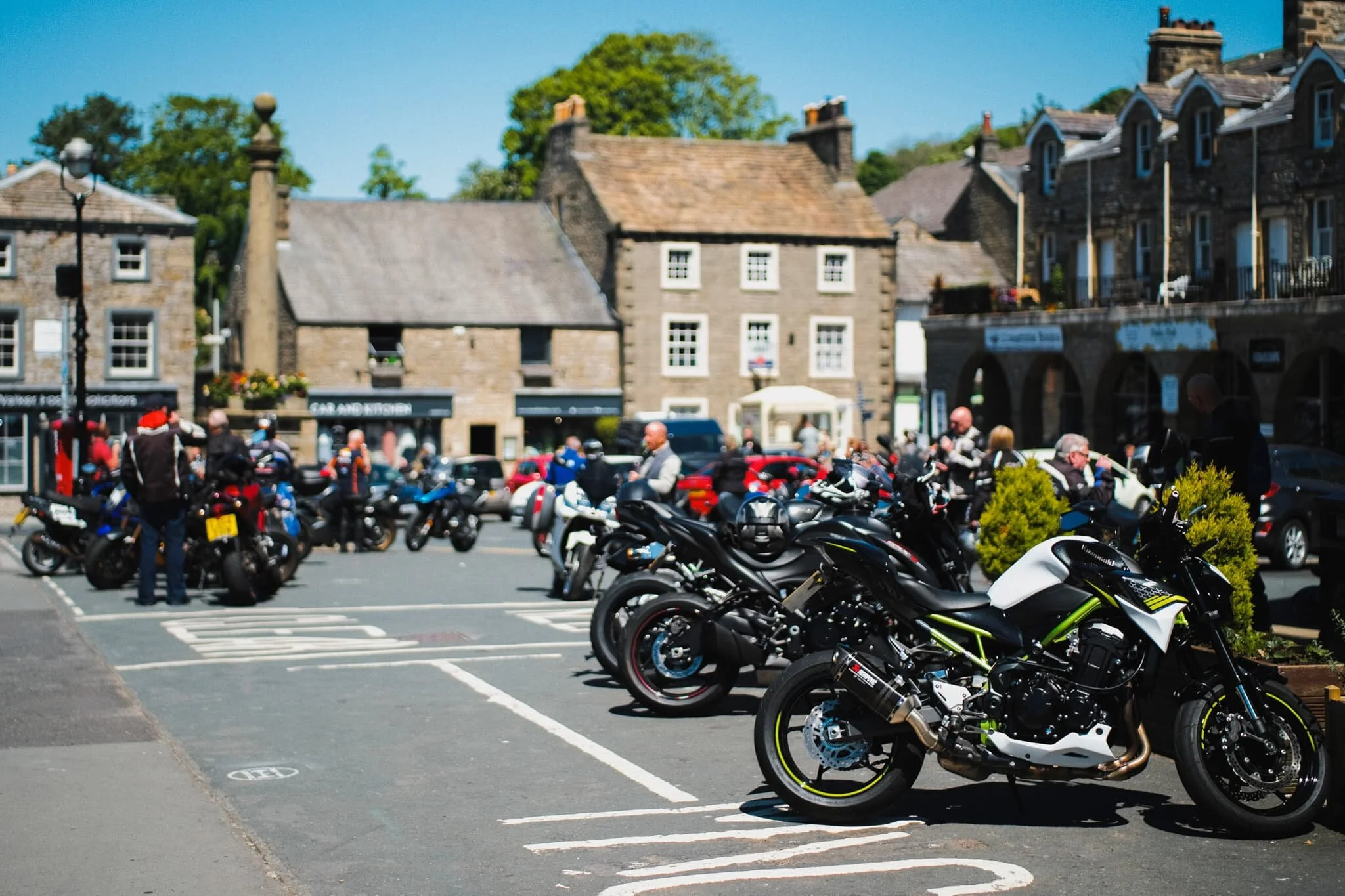  Settle is a popular meeting and rest destination for bikers. 
