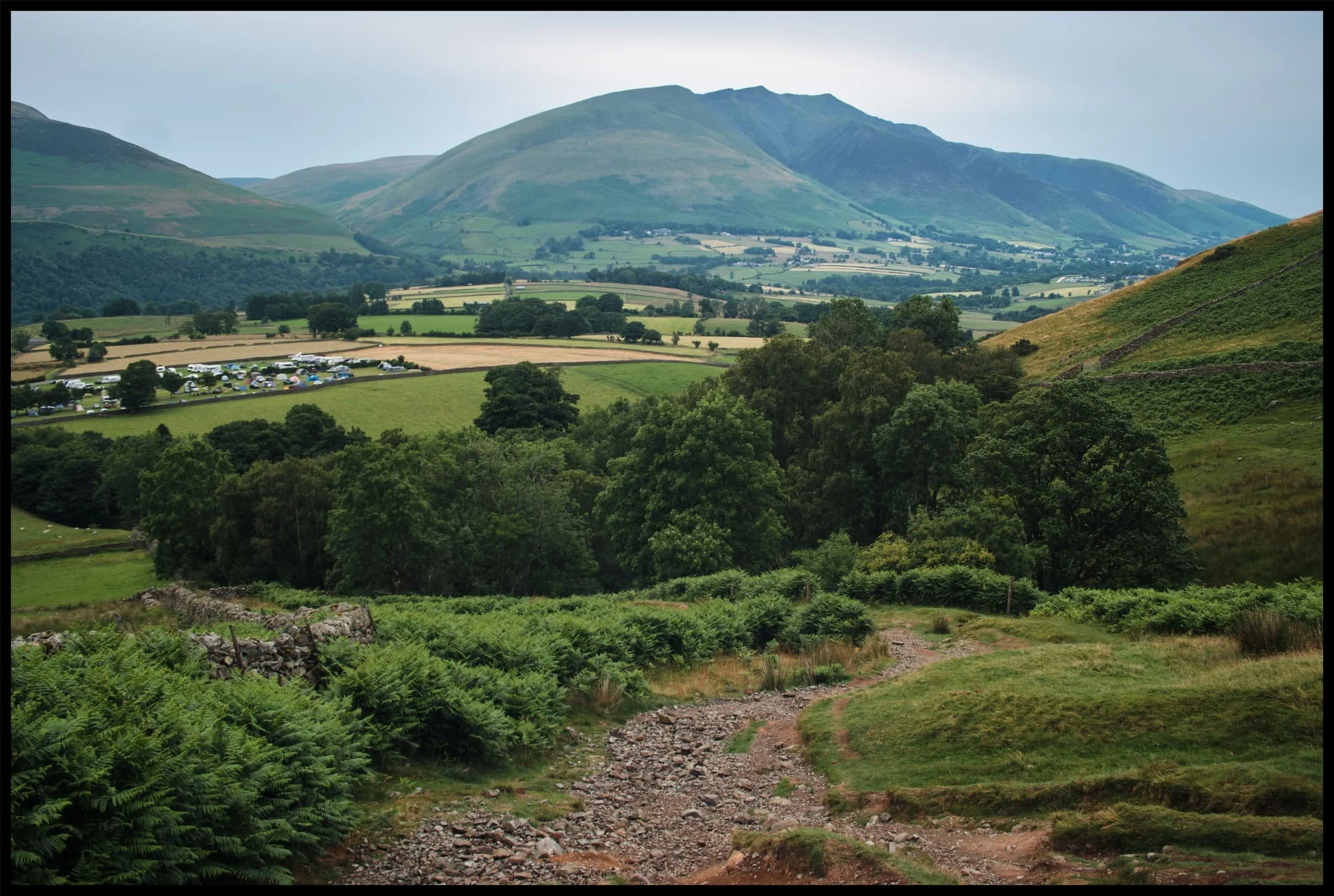  As we began the steep ascent up to Walla Crag, the views looking back opened up quickly. Here, Blencathra&rsquo;s beautiful shape is unmistakeable. 