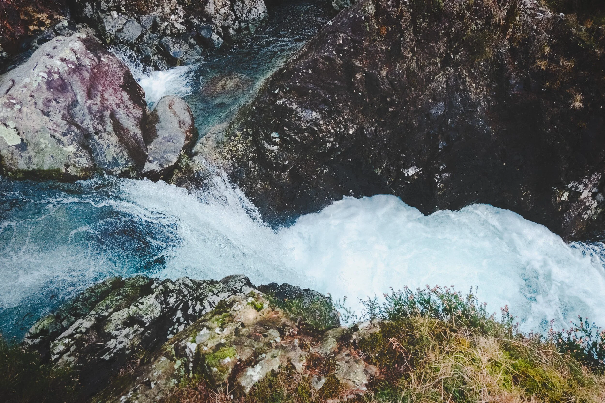  Looking down from the upper section of Ritson&rsquo;s Force. I really wanted to capture the water&rsquo;s incredibly clarity and colour, as well as its power as the falls cut through the gill. 