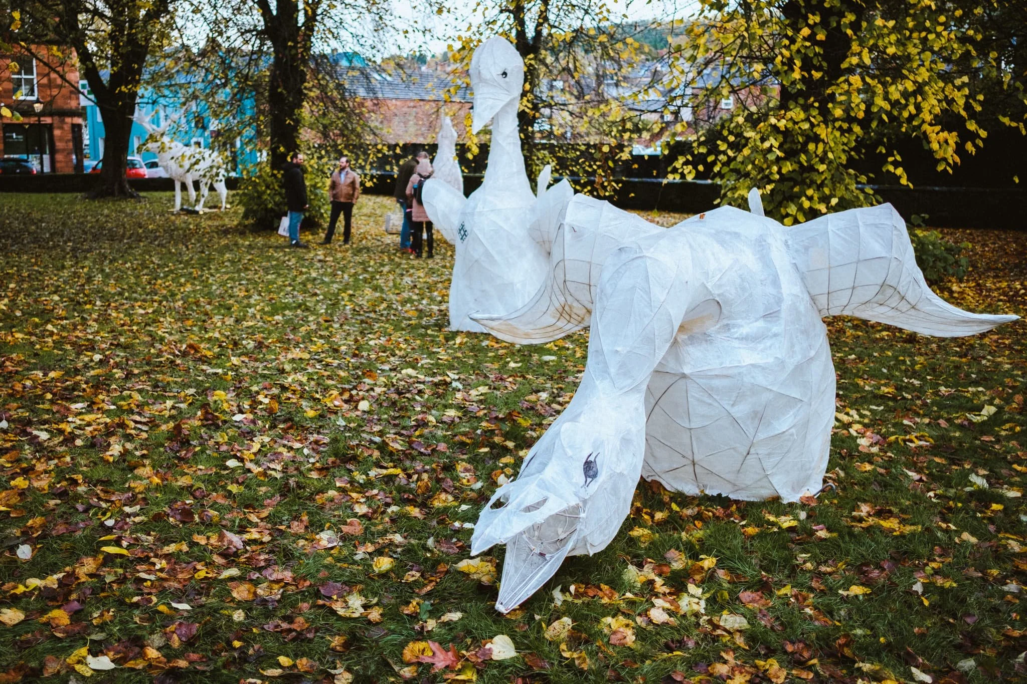  The Winter Droving animal lanterns, with autumn foliage everywhere. 