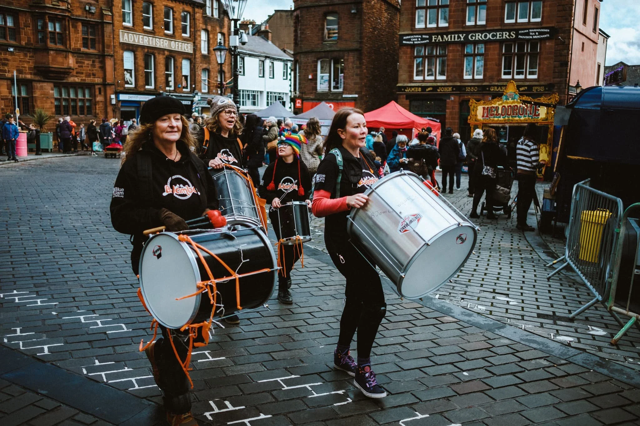  A drumming family, finished with their event for the day. 